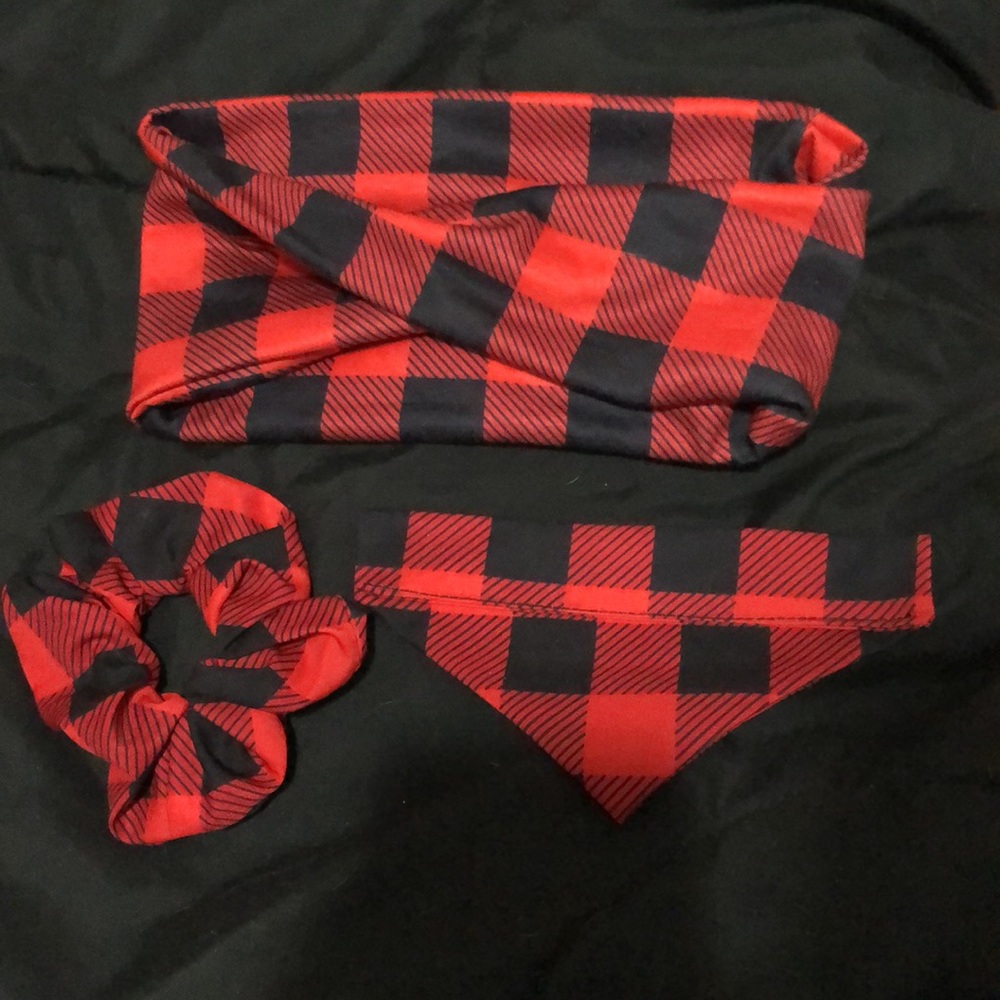 Pet bandana scrunchy and headband